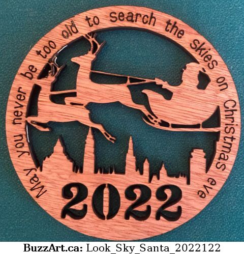 Santa in the sky Christmas ornament